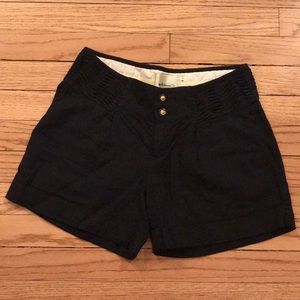 Navy Linen Shorts